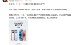 5299元 小米17标准1TB版本开售！卢伟冰：小米17全系列销量比同期增超20%！