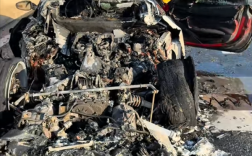 法拉利高架桥上起火 女驾驶员浑然不知：一路跑一路烧!