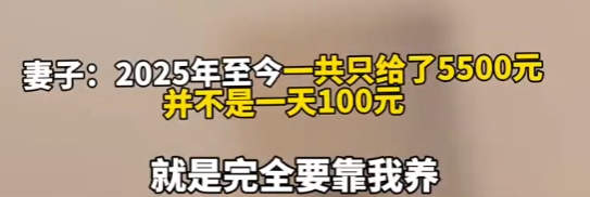 将饭盆扣在妻子脸上！男子质疑妻子两个孩子1天100不够吗？-图1